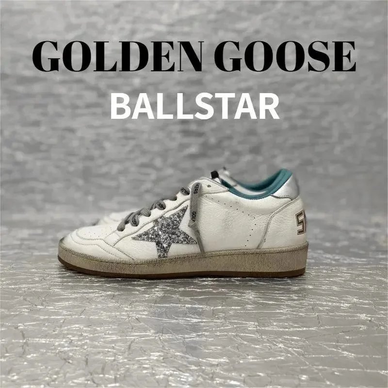 Golden Goose Ballstar Casual Sneakers White with Silver Star