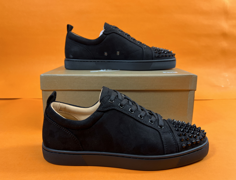 Christian Louboutin Louis Junior Spikes Low Top Sneakers Black