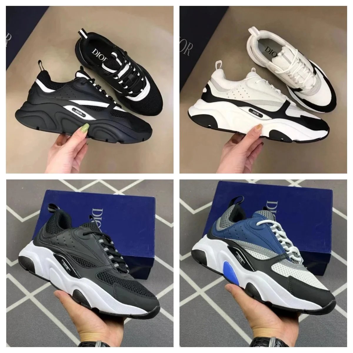 Dior B22 Chunky Sneakers Black and White