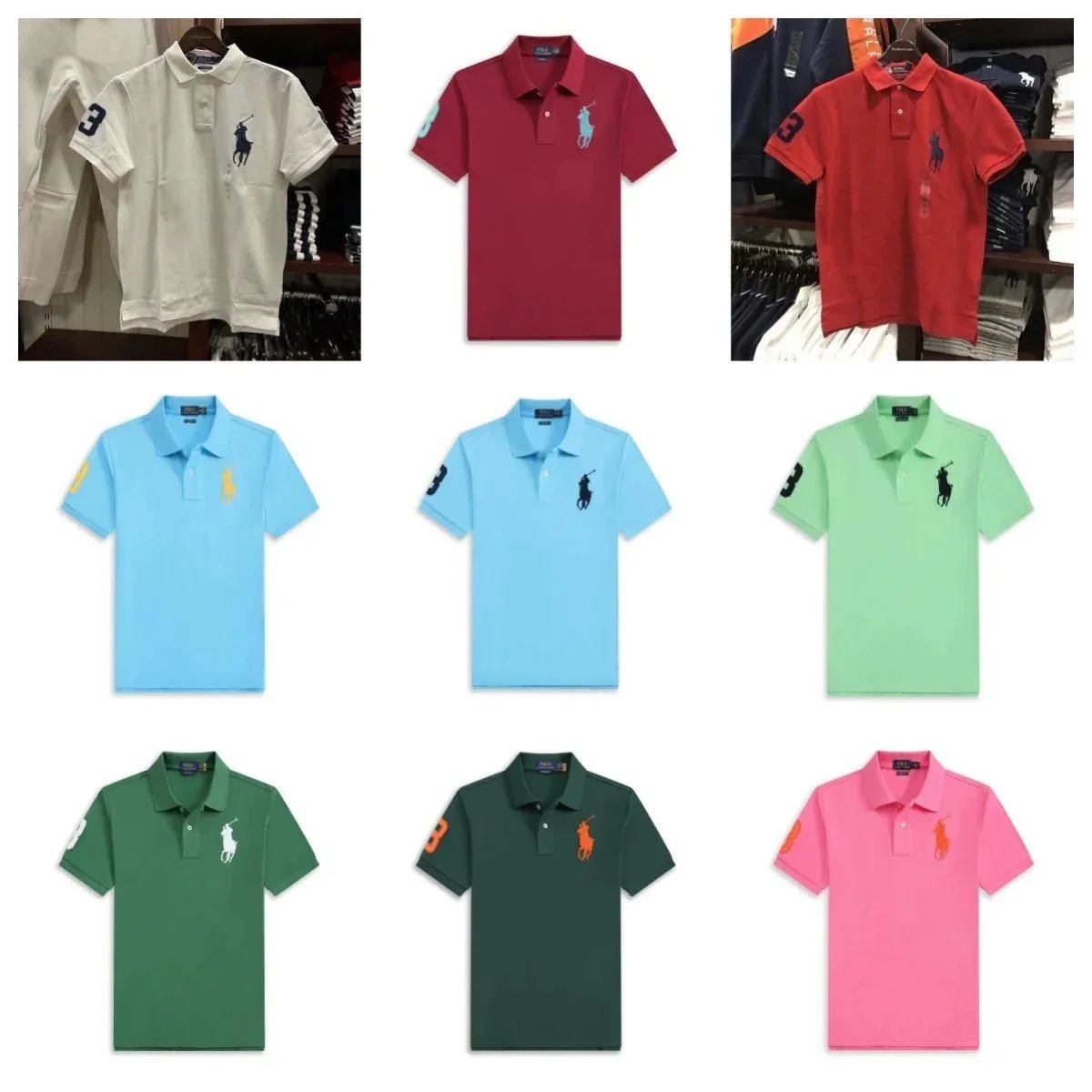 Ralph Lauren RL Classic Polo Shirt Casual Cotton Polo Shirt Multicolor