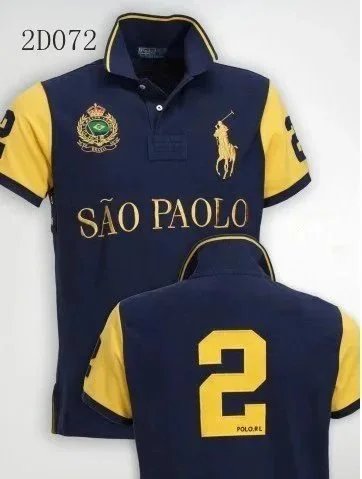Ralph Lauren São Paolo Polo Shirt Casual Cotton Navy and Yellow