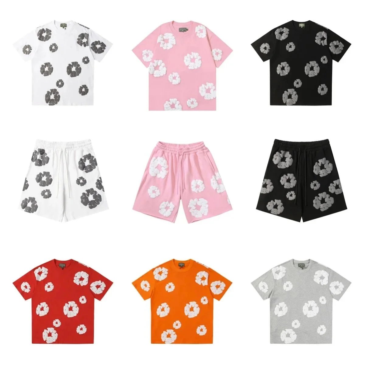 Brain Dead Floral Print Casual T-Shirt and Shorts Set Multicolor